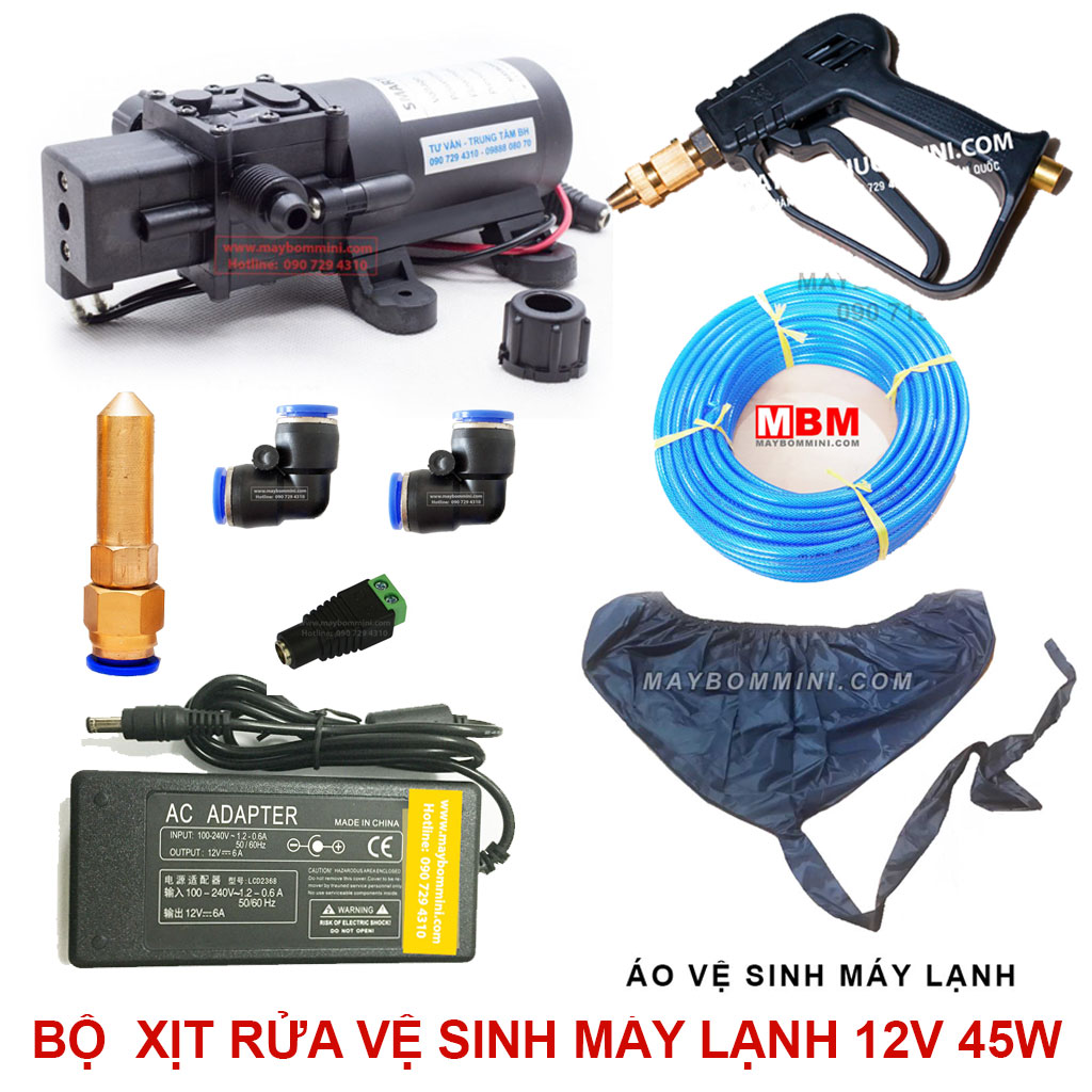 Bo Rua Ve Sinh May Lanh Mini Ap Luc Cao 12v 45w