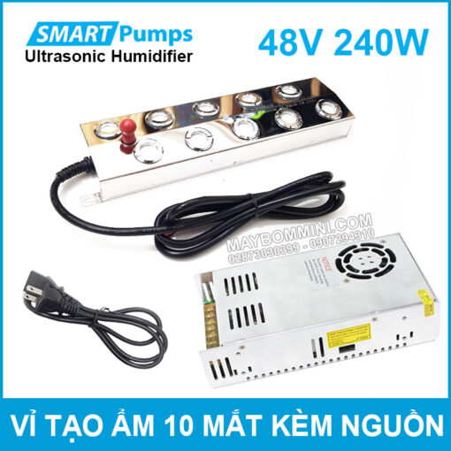 Vi Tao Khoi Phun Suong Tao Am Khu Trung Diet Khuan Sat Trung 10 Mat 48V 240W Smartpumps Kem Nguon Lazada