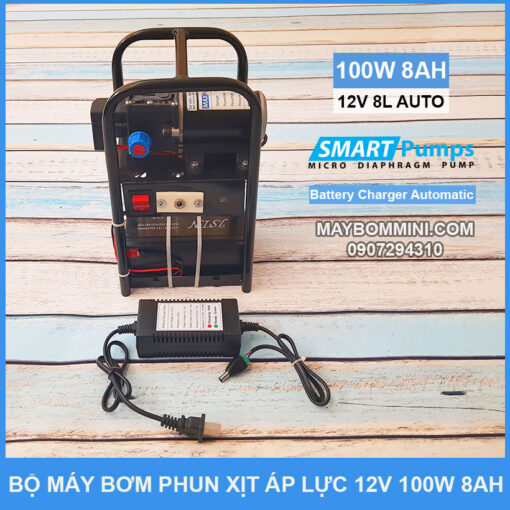 May Rua Xe Mini 12v 100W 8Ah