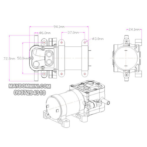 Kich Thuoc May Bom Ap Luc Mini DP 545 Smartpumps