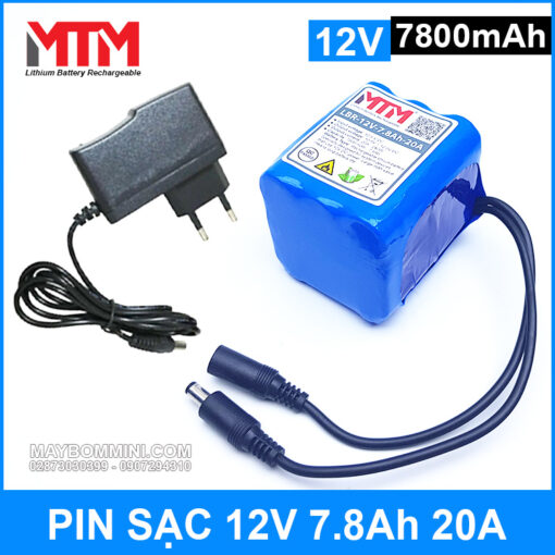 Pin Sac 12v 7800mah 20A Gia Tot Chat Luong Kem Sac