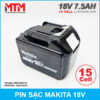 Pin May Khoan Makita 18v 15cell 7500mah Chinh Hang