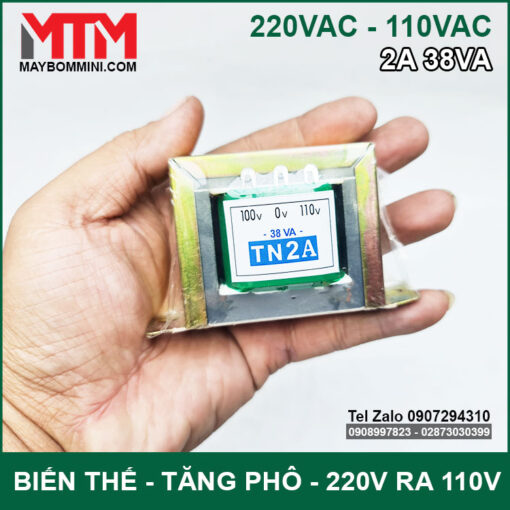 Bien The Bien Ap Tang Pho Doi Dien AC 220V Ra110V 2A 38VA