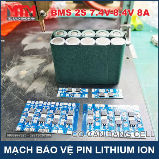 Khoi Pin 7v 8v 2S 8A 18650 10Ah