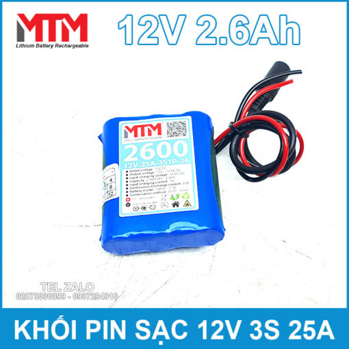 Chuyen Ban Pin Sac 12v 3S 2600mah 25A