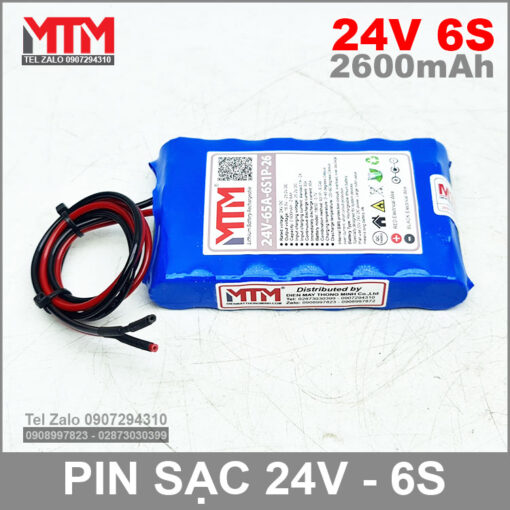 Gia Pin Sac 24V 6S 65A 2600mah 6S1P