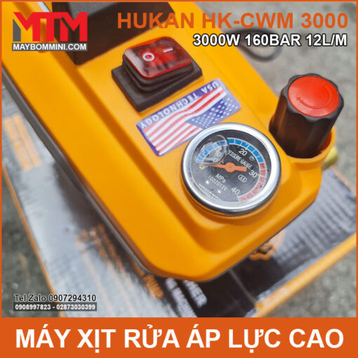 May Rua Xe Ap Luc Cao 220V 3000W 12L Hukan HK CWM 3000 Dau Bom Chinh Ap