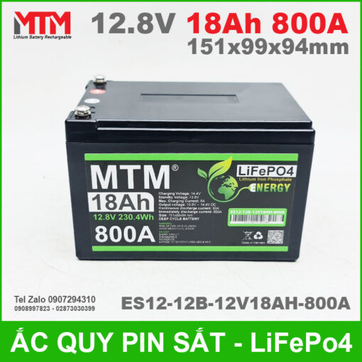 Binh Ac Quy Pin Xe May 12V 18Ah 800A ES12 12B 12V18AH 800A