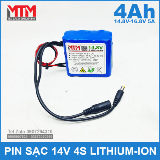 Khoi Pin 14V 4000mah 5A 4S2P MTM Chinh Hang