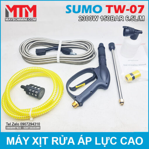 May rua xe ap luc cao 220V 2300W 6L Sumo TW 07 phu kien