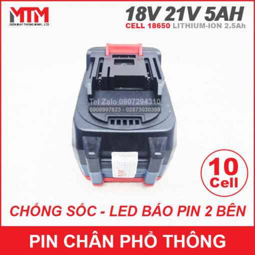 Dong Pin May Khoan Chan Pho Thong Makita 18v 21V 10cell 5000mah Chong Soc