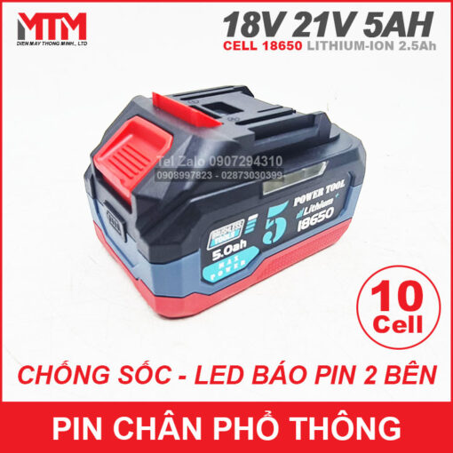 Gia Pin May Khoan Chan Pho Thong Makita 18v 21V 10cell 5000mah Chong Soc